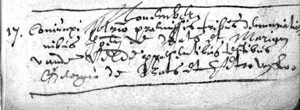 Huwelijksakte Jan De Baets en Maria van de Velde 17-11-1633